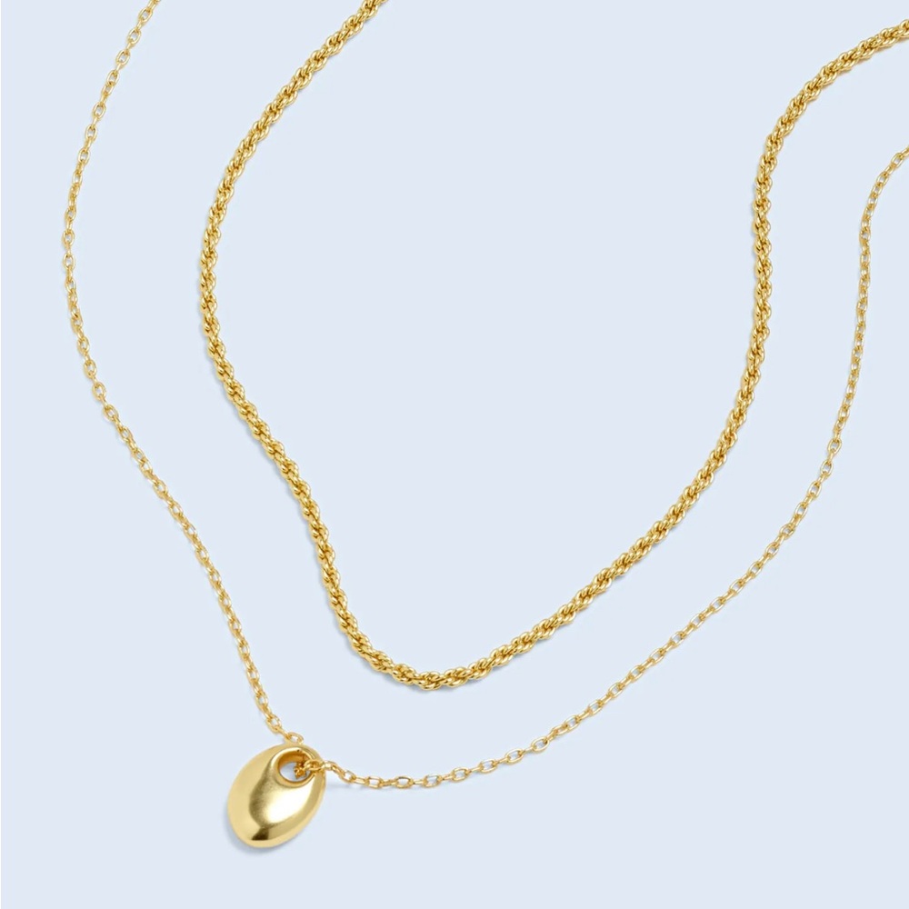 Madewell Gold Two-Pack Pebble Necklace Set